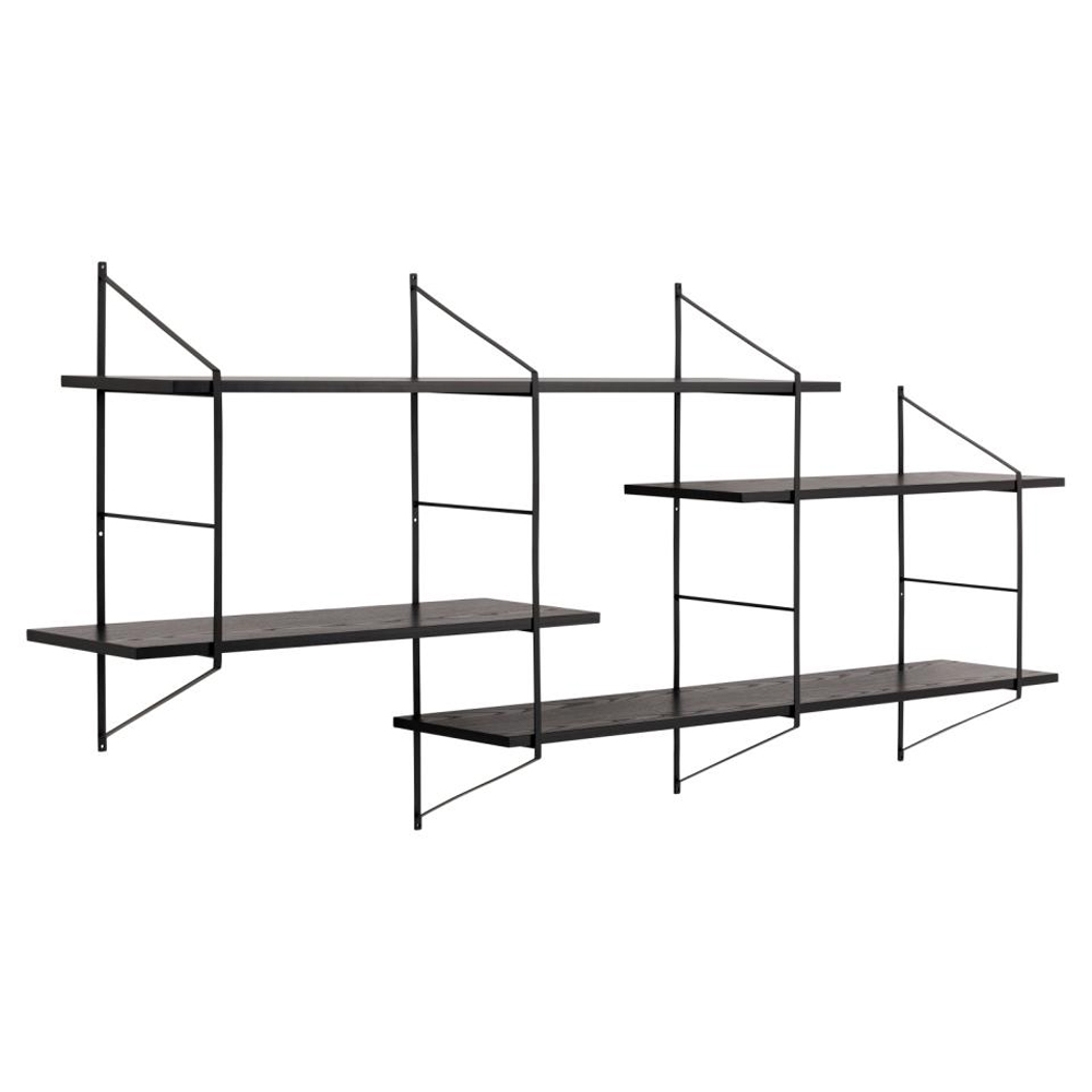 Barrie Wooden Wall Hung Bookcase In Matt Black