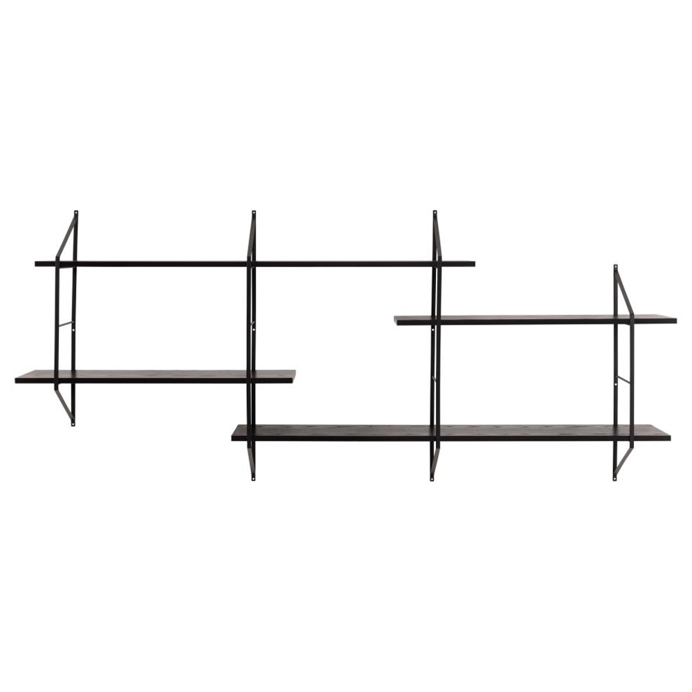 Barrie Wooden Wall Hung Bookcase In Matt Black