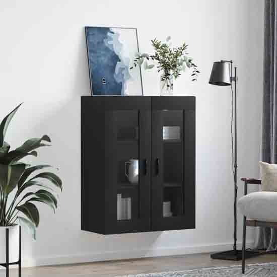 Product photograph of Barrie Wooden Wall Mounted Storage Cabinet In Black from Furniture in Fashion