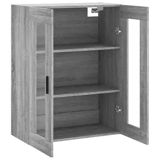 Barrie Wooden Wall Mounted Storage Cabinet In Grey Sonoma