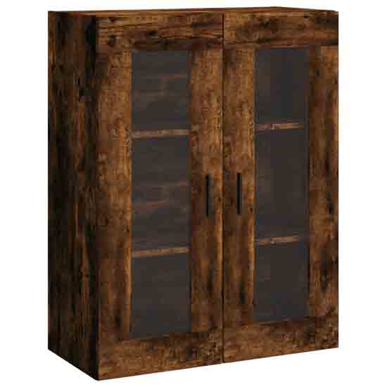 Barrie Wooden Wall Mounted Storage Cabinet In Smoked Oak