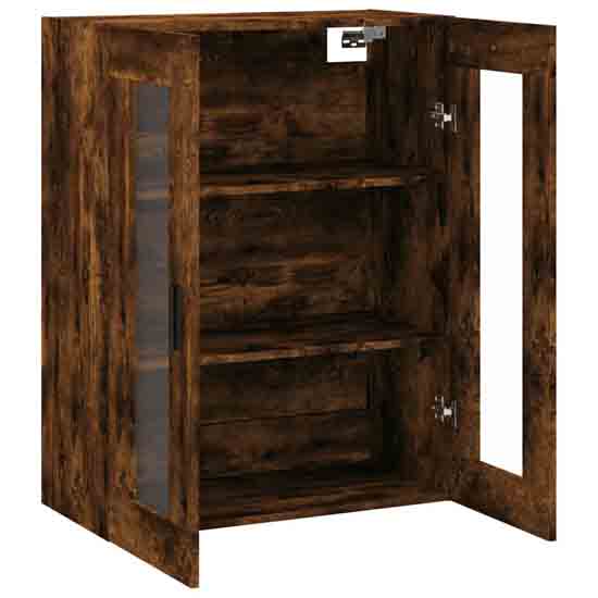 Barrie Wooden Wall Mounted Storage Cabinet In Smoked Oak
