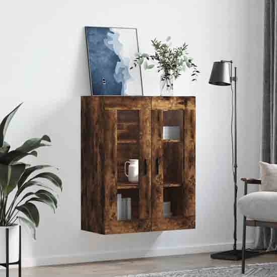 Product photograph of Barrie Wooden Wall Mounted Storage Cabinet In Smoked Oak from Furniture in Fashion