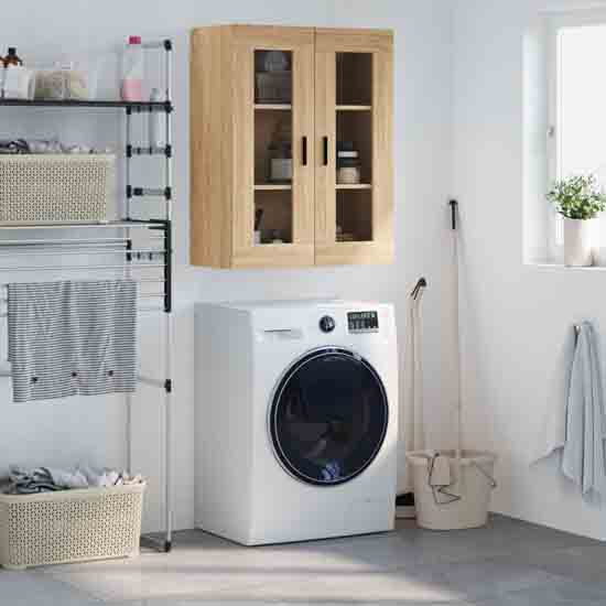 Barrie Wooden Wall Mounted Storage Cabinet In Sonoma Oak
