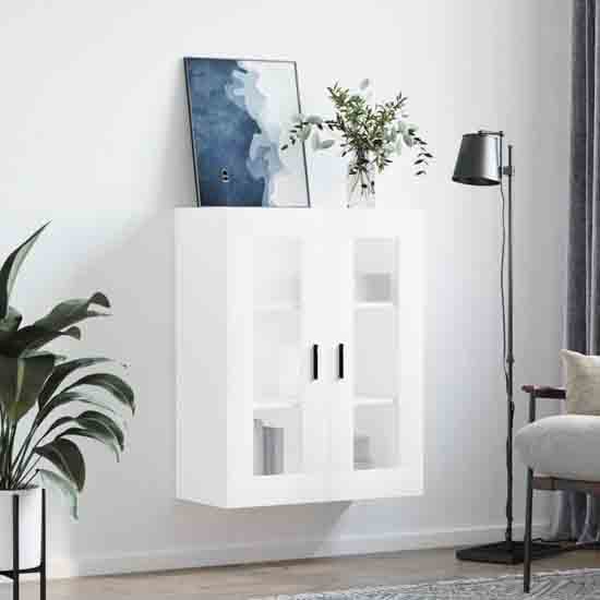 Product photograph of Barrie Wooden Wall Mounted Storage Cabinet In White from Furniture in Fashion