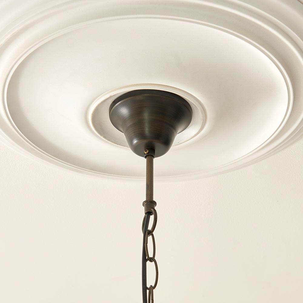 Barrigada Tiffany Glass Pendant Ceiling Light In Satin Black