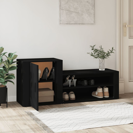 Barrington Wooden Hallway Shoe Storage In Black Furniture in
