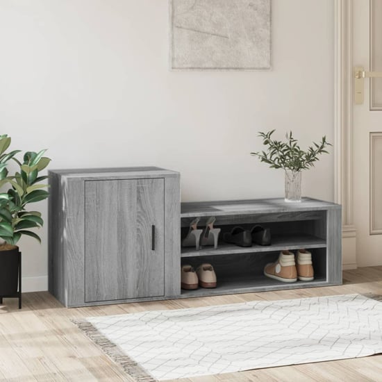 Read more about Barrington wooden hallway shoe storage cabinet in grey oak