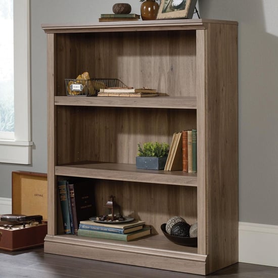 Read more about Barrister wooden bookcase with 3 shelves in salt oak