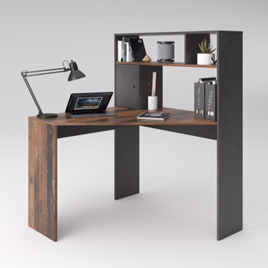 Barrys Wooden Computer Desk In Old Style Dark And Matera | Furniture in