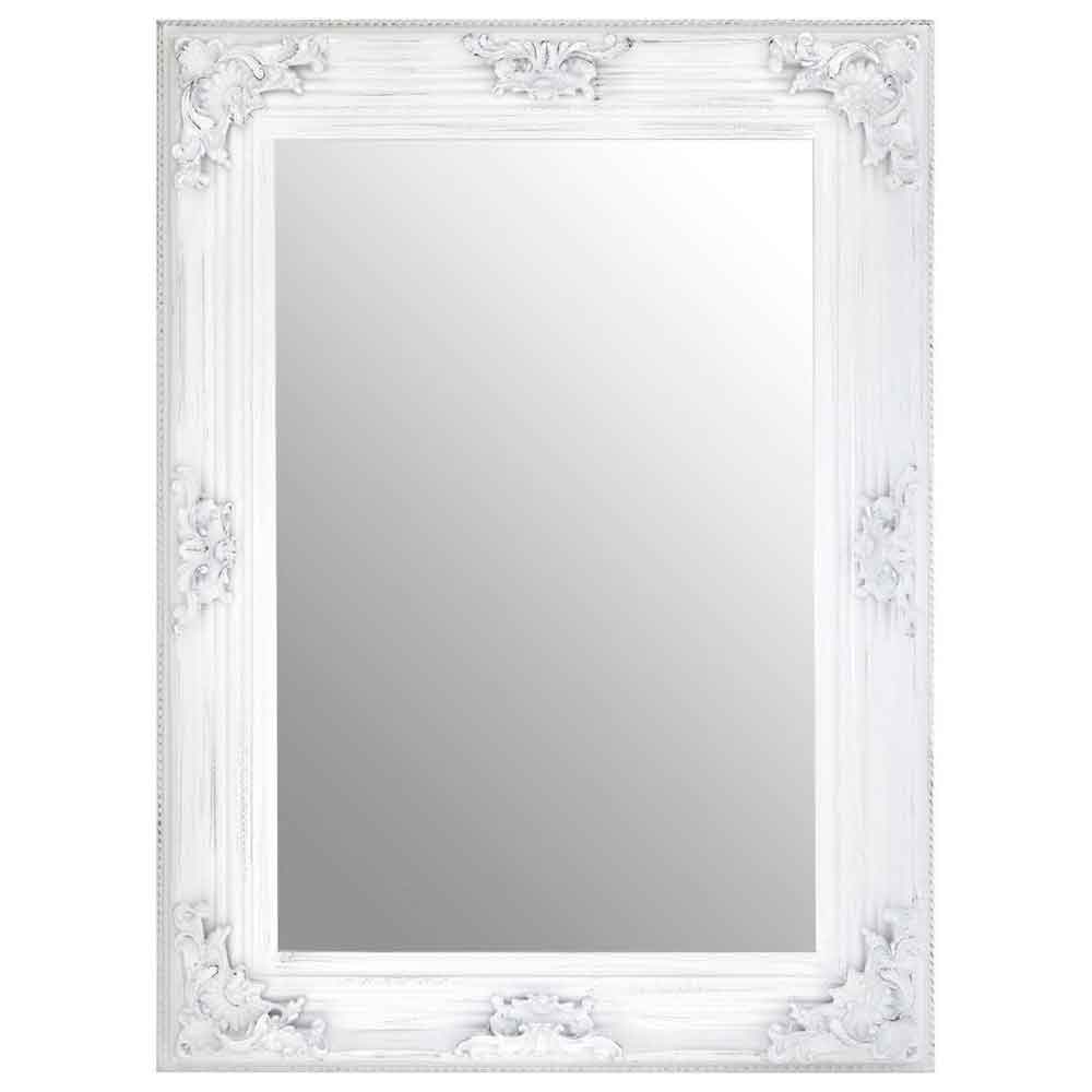 Barstik Rectangular Baroque Wall Mirror - Antique White