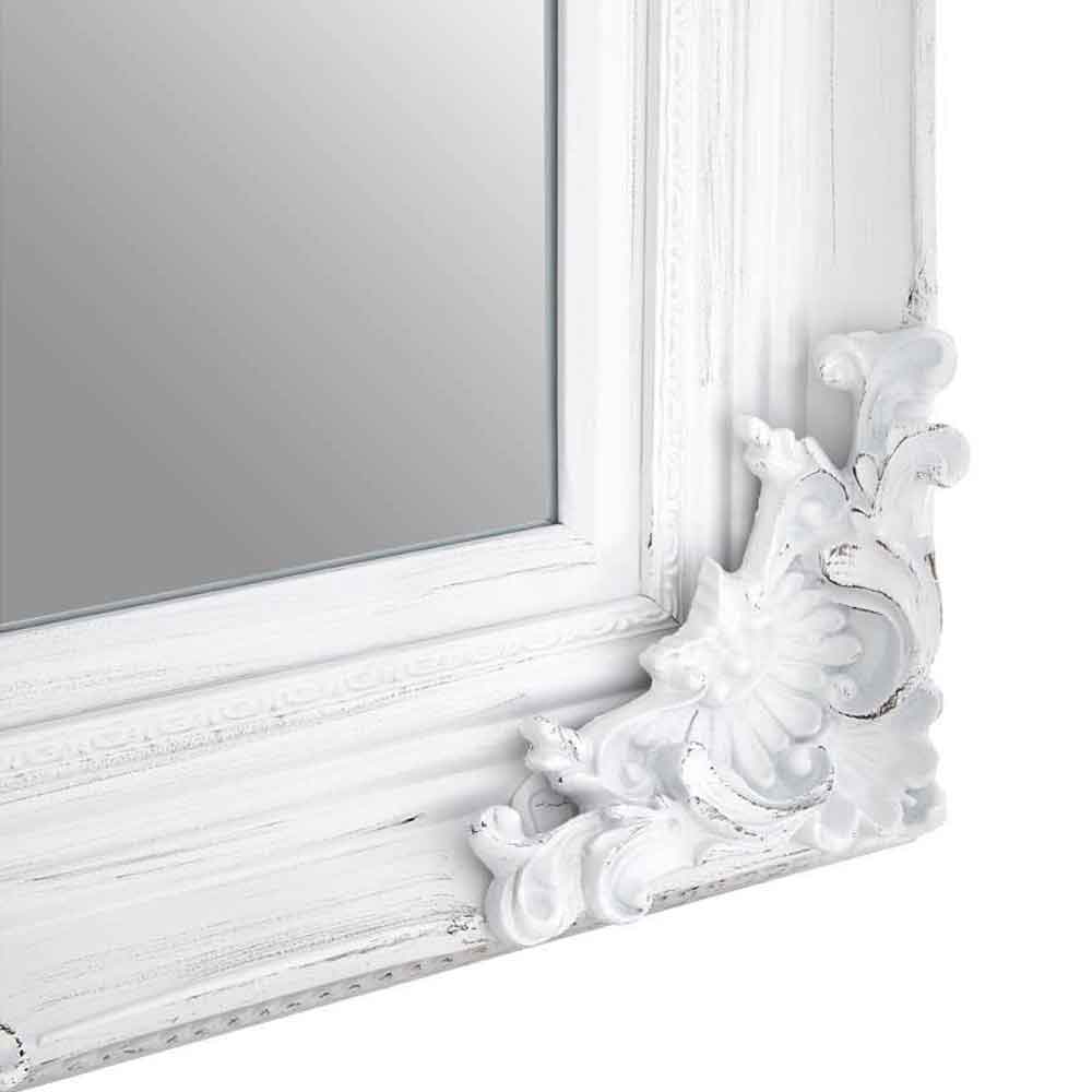 Barstik Rectangular Baroque Wall Mirror - Antique White