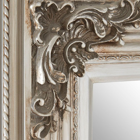 Barstik Rectangular Wall Mirror In Antique Silver Frame Furniture in