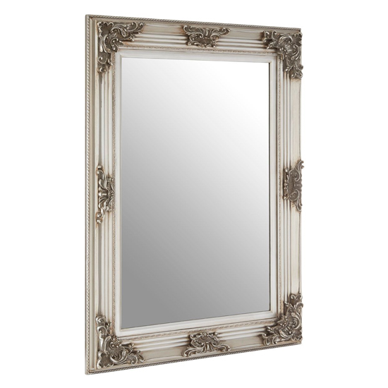 Photo of Barstik rectangular wall mirror in antique silver frame