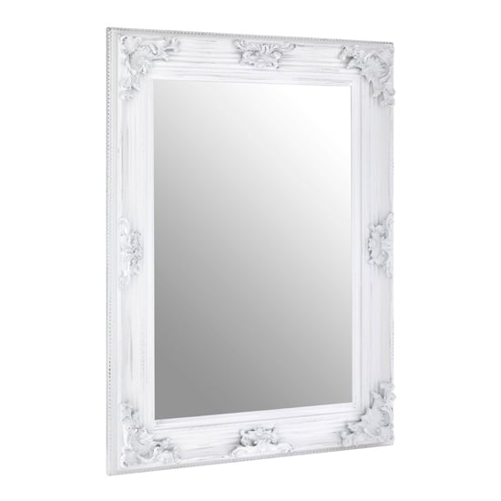 Barstik Rectangular Wall Mirror In Antique White Frame