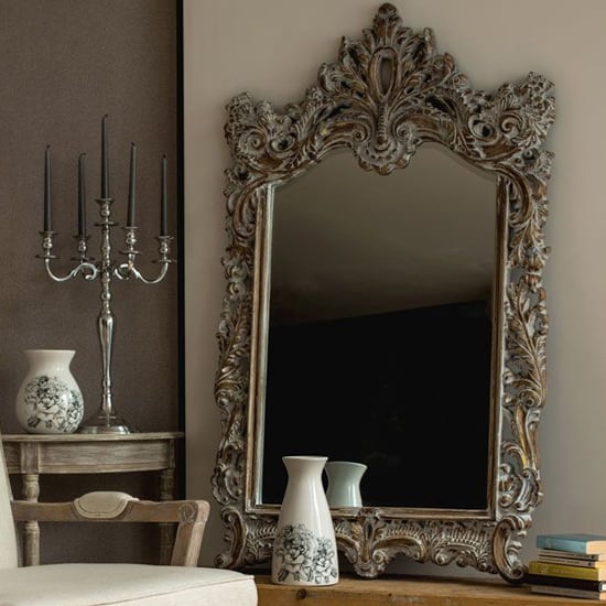 Read more about Barstik rectangular wall mirror in dusty white frame