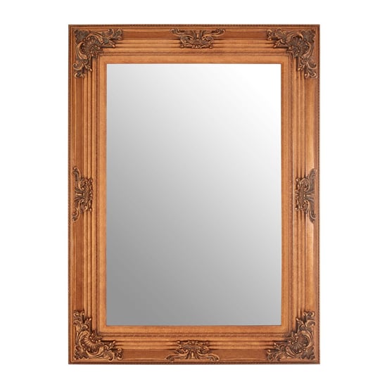 Barstik Rectangular Wall Mirror In Metallic Gold Frame