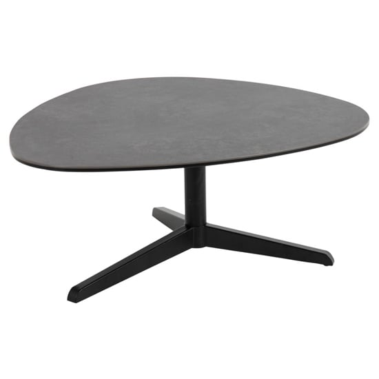 Read more about Barstow ceramic coffee table small with black metal base