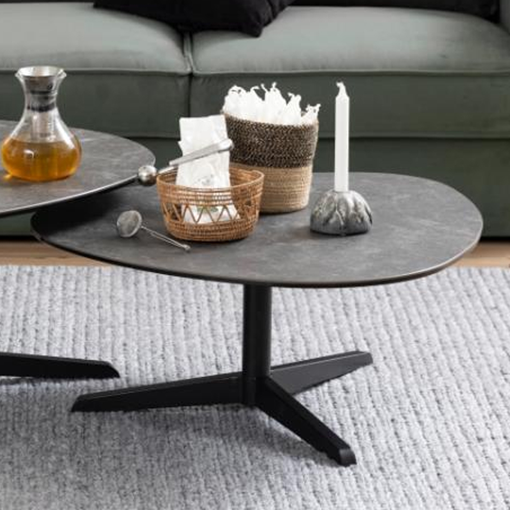 Barstow Small Ceramic Coffee Table In Black Fairbanks