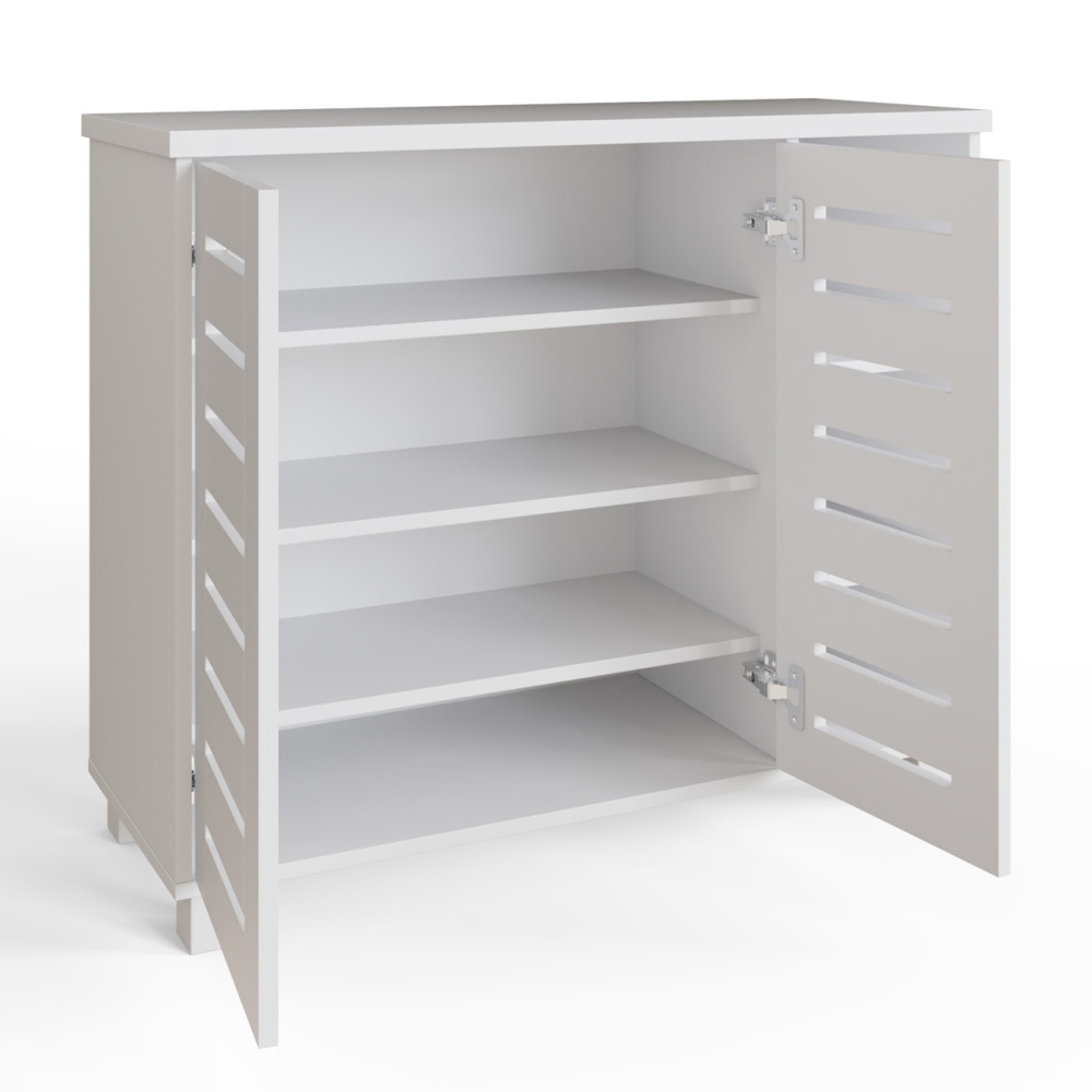Bartlett Wooden Sheo Storage Cabinet With 2 Doors - White