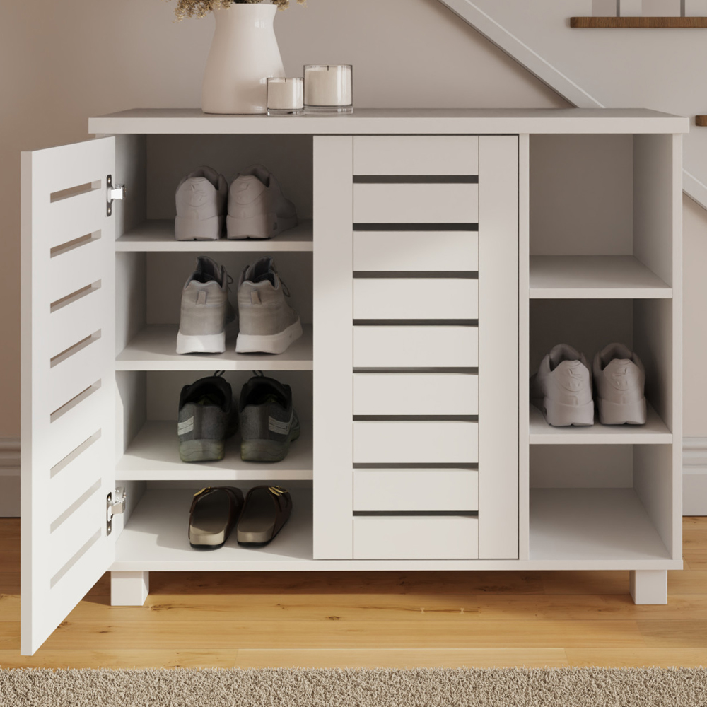 Bartlett Wooden Sheo Storage Cabinet With 2 Doors - White