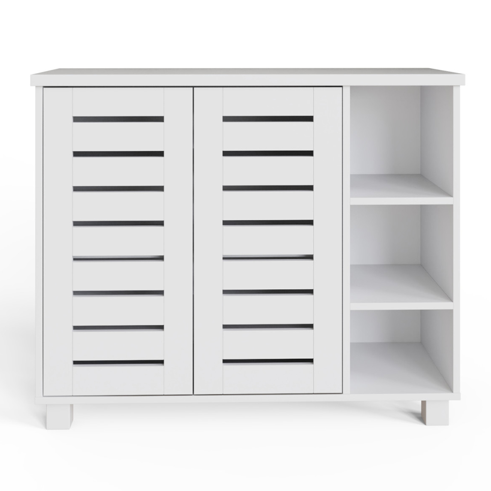 Bartlett Wooden Sheo Storage Cabinet With 2 Doors - White