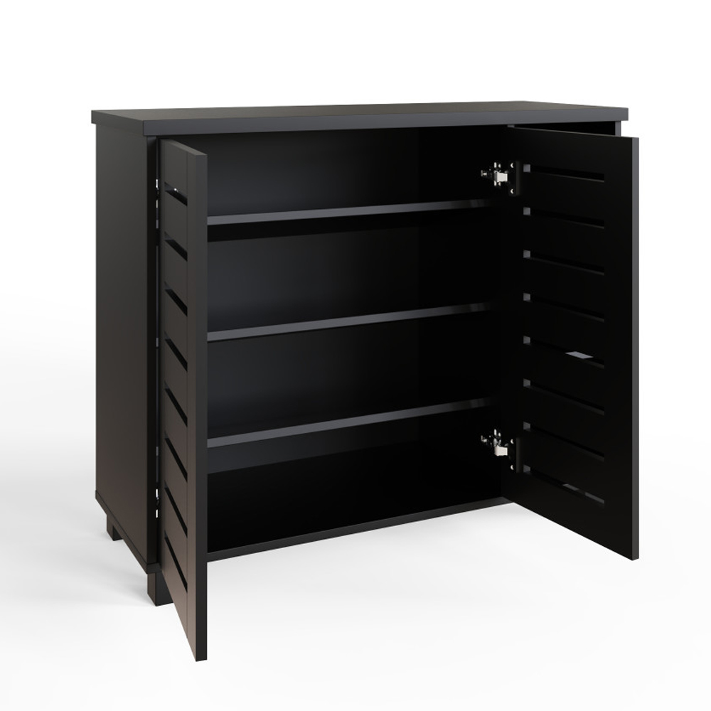 Bartlett Wooden Shoe Storage Cabinet in Black