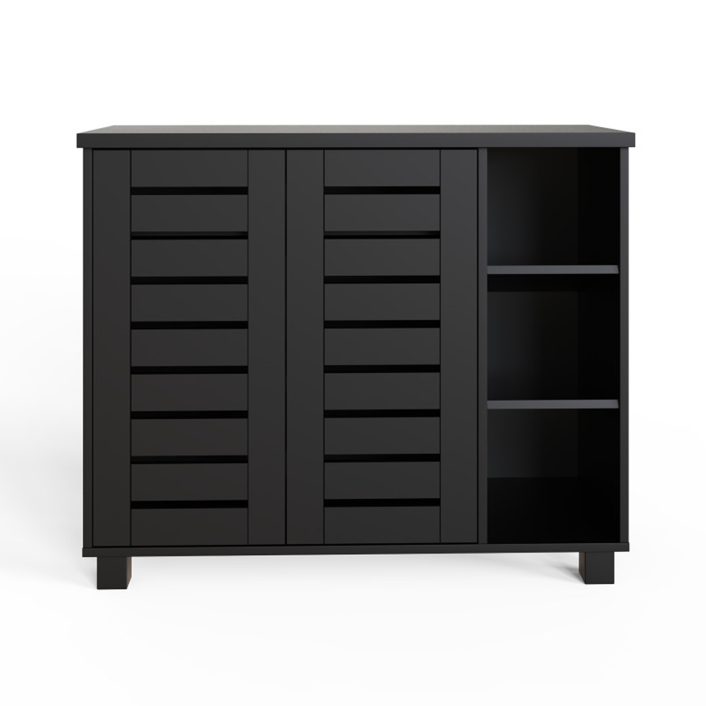 Bartlett Wooden Shoe Storage Cabinet in Black