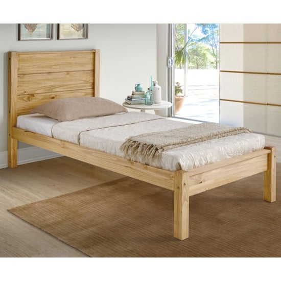 Product photograph of Brela Wooden Single Bed In Waxed Pine from Furniture in Fashion