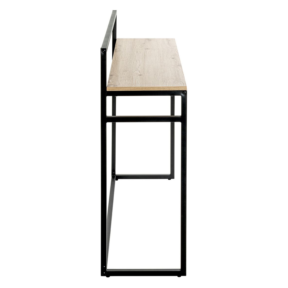 Bartow Wooden Console Table With Black Metal Frame In Oak