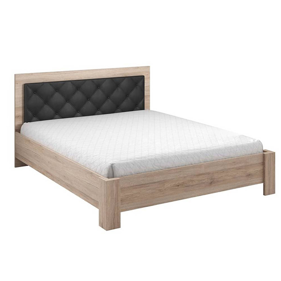 Product photograph of Basalt Wooden King Size Bed In San Remo Oak from Furniture in Fashion