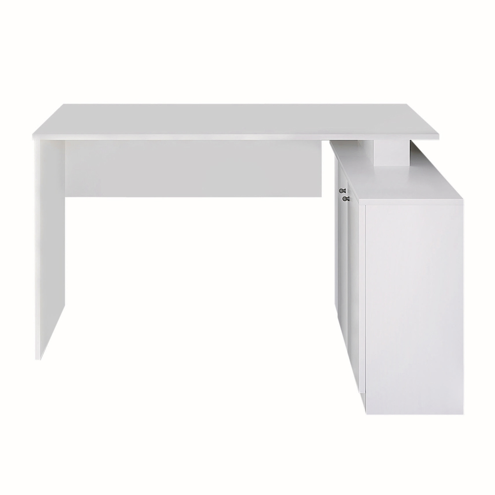 Basara Wooden Laptop Desk With 2 Doors In White