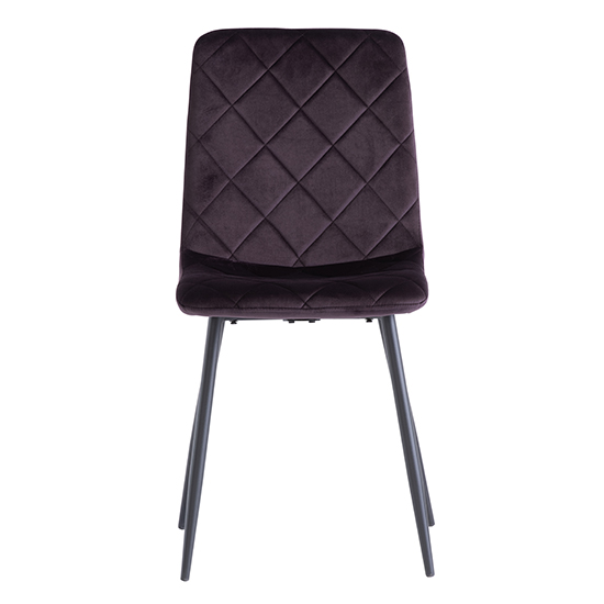 Basia Aubergine Velvet Fabric Dining Chairs In Pair_3