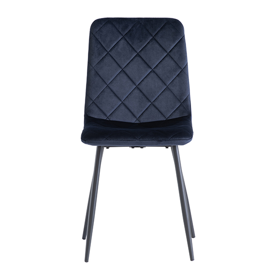 Basia Deep Blue Velvet Fabric Dining Chairs In Pair_3