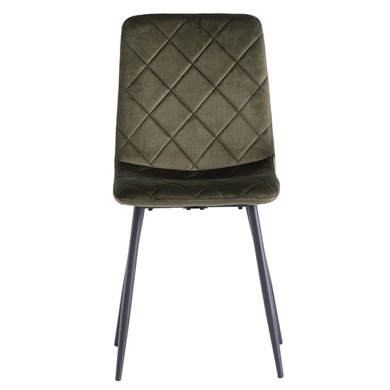 Basia Juniper Green Velvet Fabric Dining Chairs In Pair