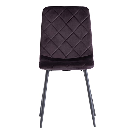 Basia Velvet Fabric Dining Chair In Aubergine_2