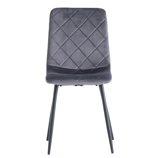 Basia Velvet Fabric Dining Chair In Grey_2