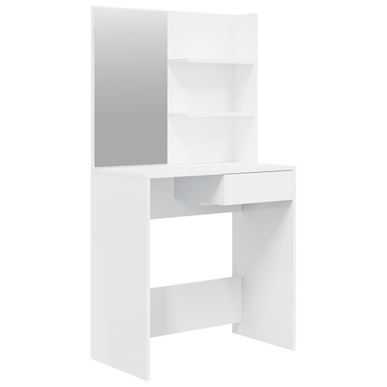 Basile High Gloss Dressing Table With Mirror In White