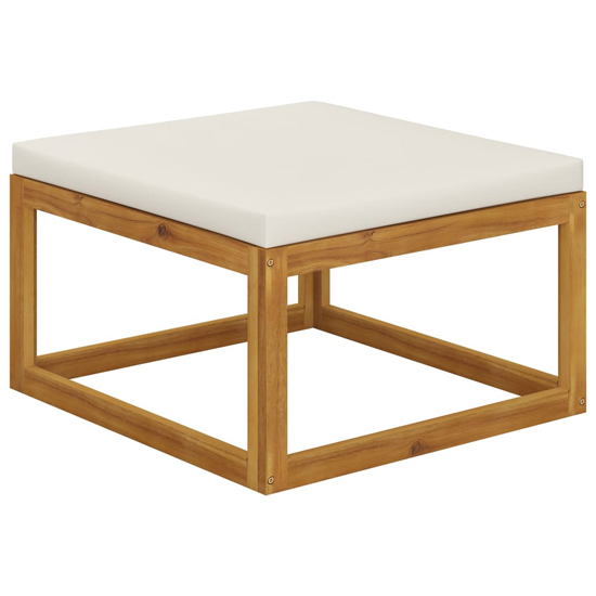 Basile Solid Wood 5 Piece Garden Lounge Set With Cream Cushions
