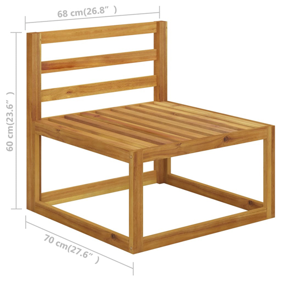 Basile Solid Wood 5 Piece Garden Lounge Set With Grey Cushions