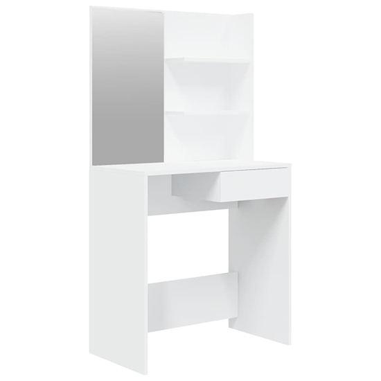 Basile Wooden Dressing Table With Mirror In White