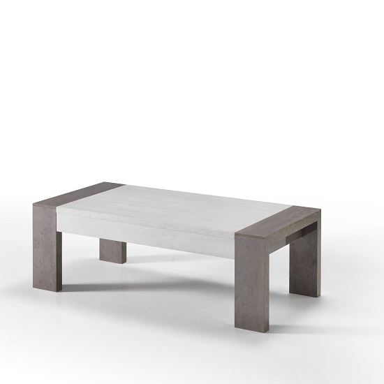 Basix Coffee Table In Dark And White Marble Effect Gloss_2