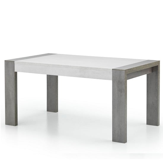 Read more about Basix large dining table in dark and white marble effect gloss