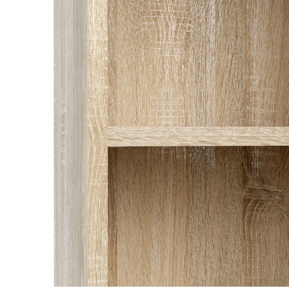 Baskon Low Wide Wooden Display Cabinet with 2 Glass Doors in Oak