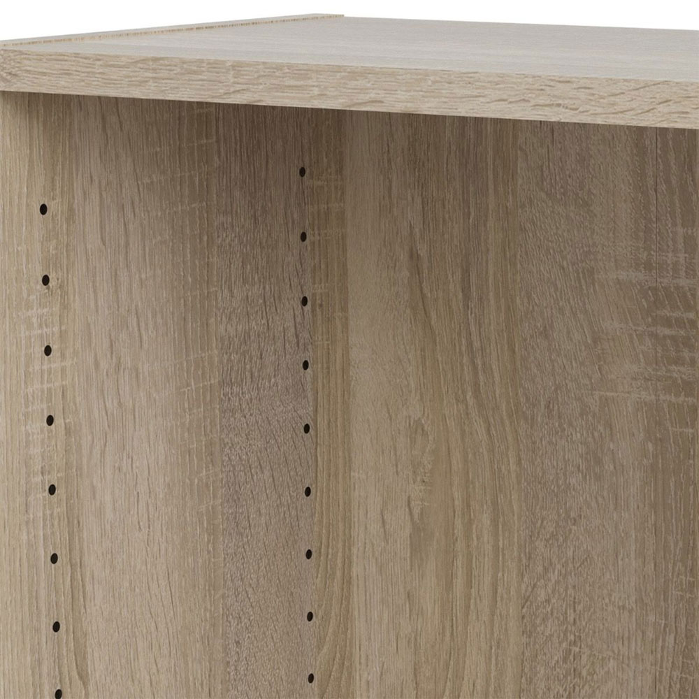 Baskon Low Wide Wooden Storage Cabinet with 2 White Doors in Oak