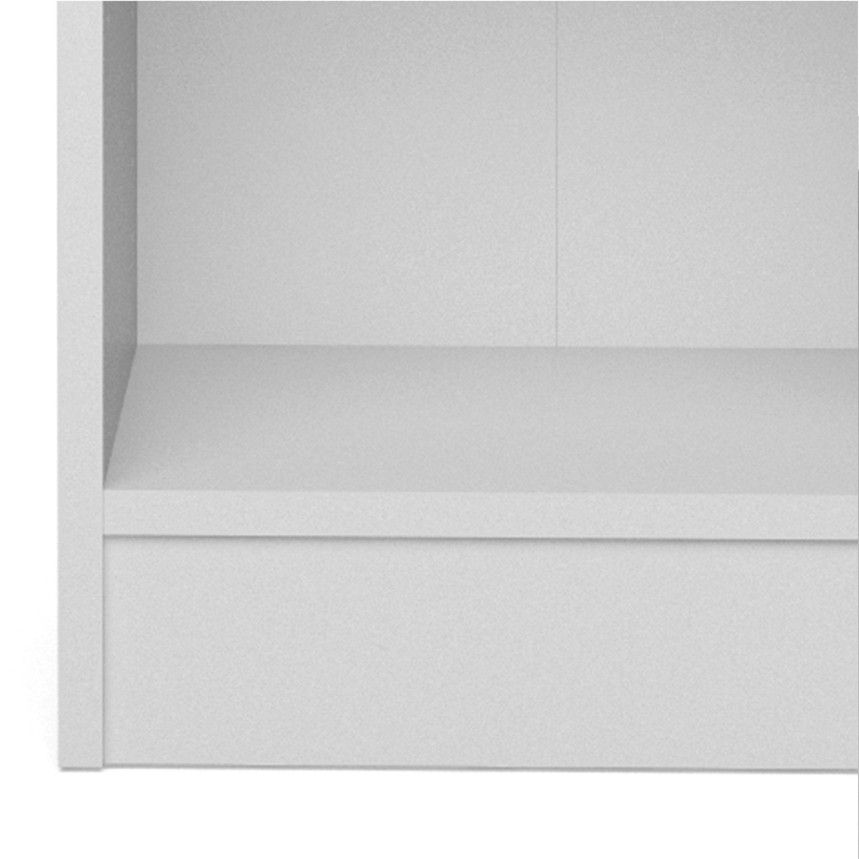 Baskon Narrow Wooden Bookcase With 3 Shelves In White