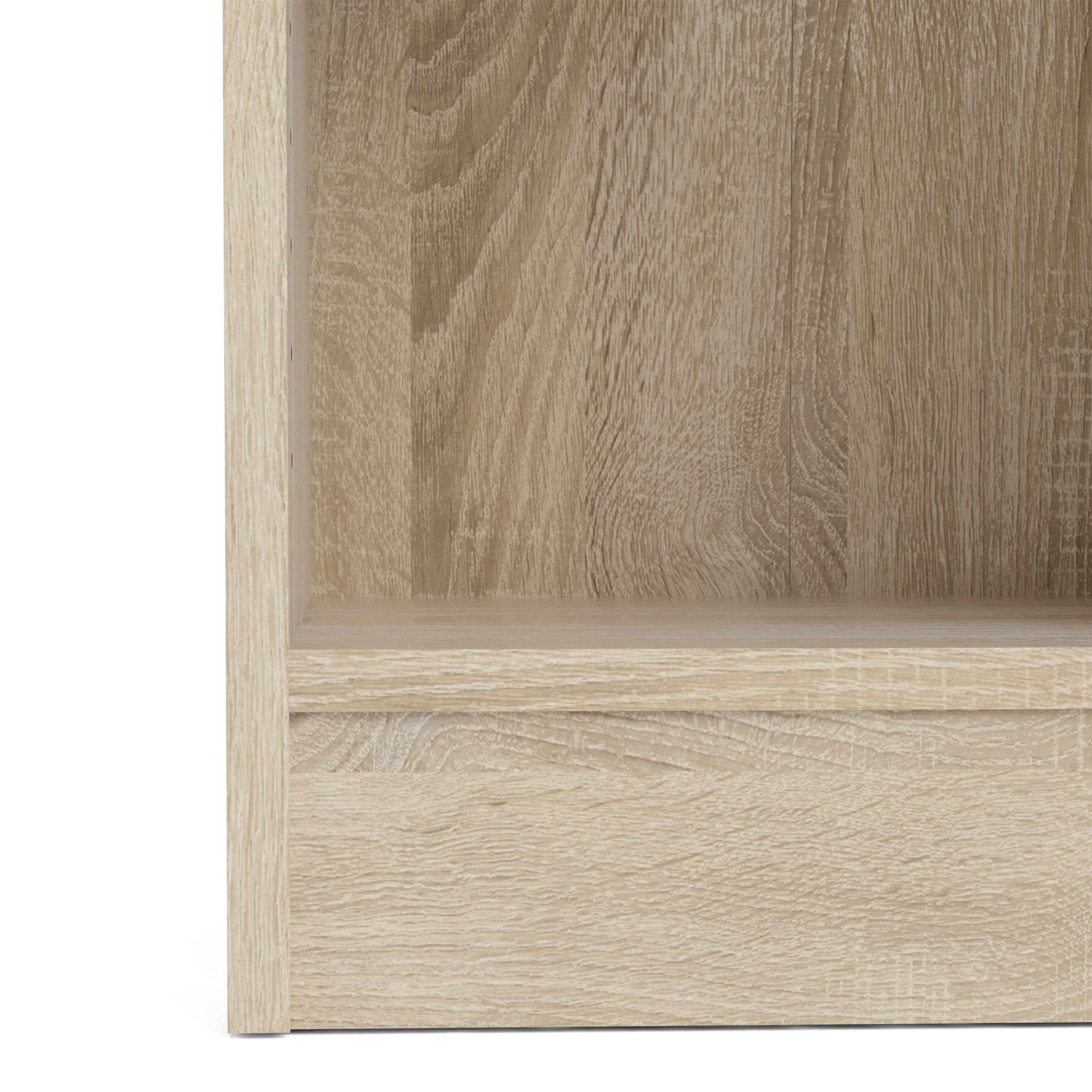 Baskon Narrow Wooden Bookcase With 5 Shelves In Oak