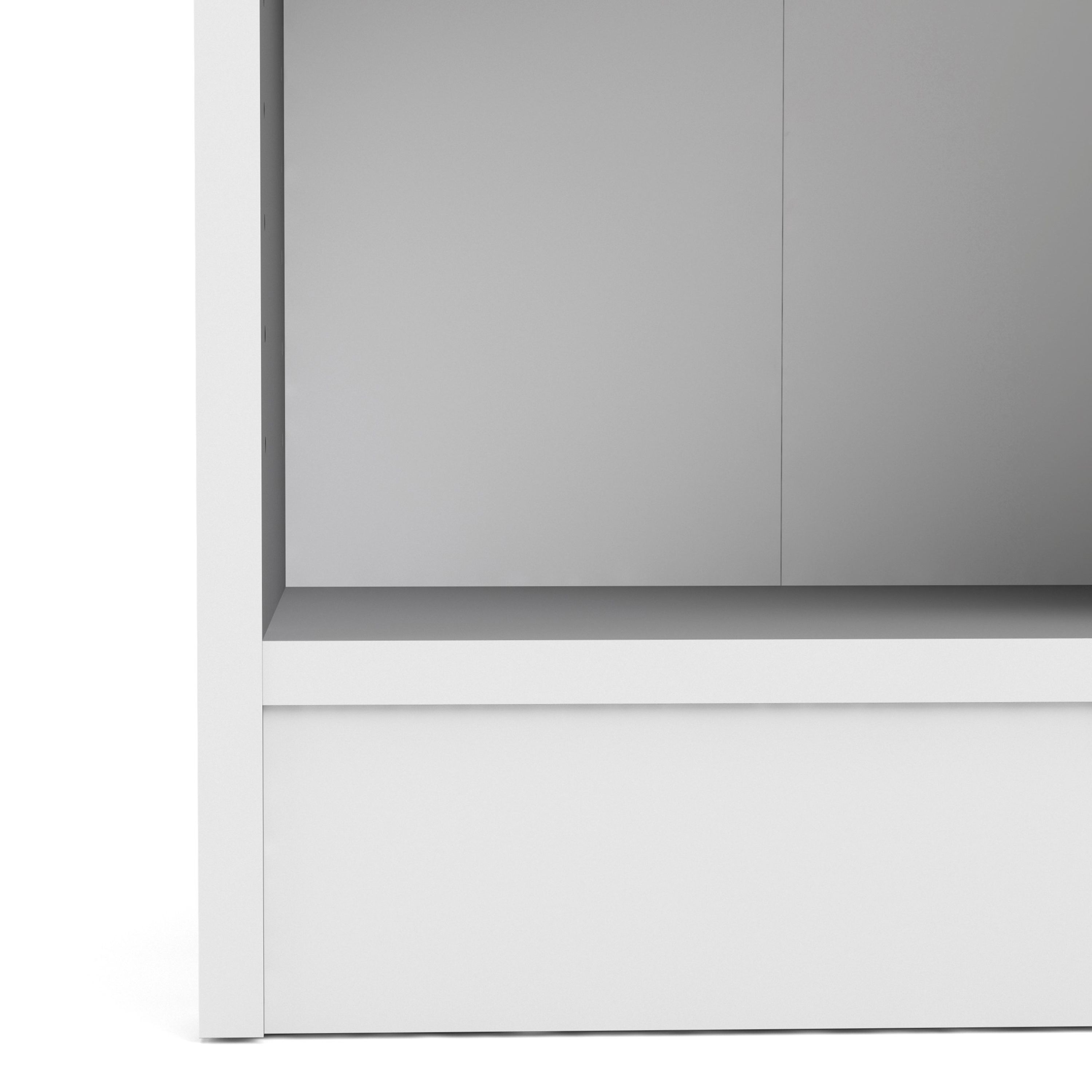 Baskon Narrow Wooden Bookcase With 5 Shelves In White