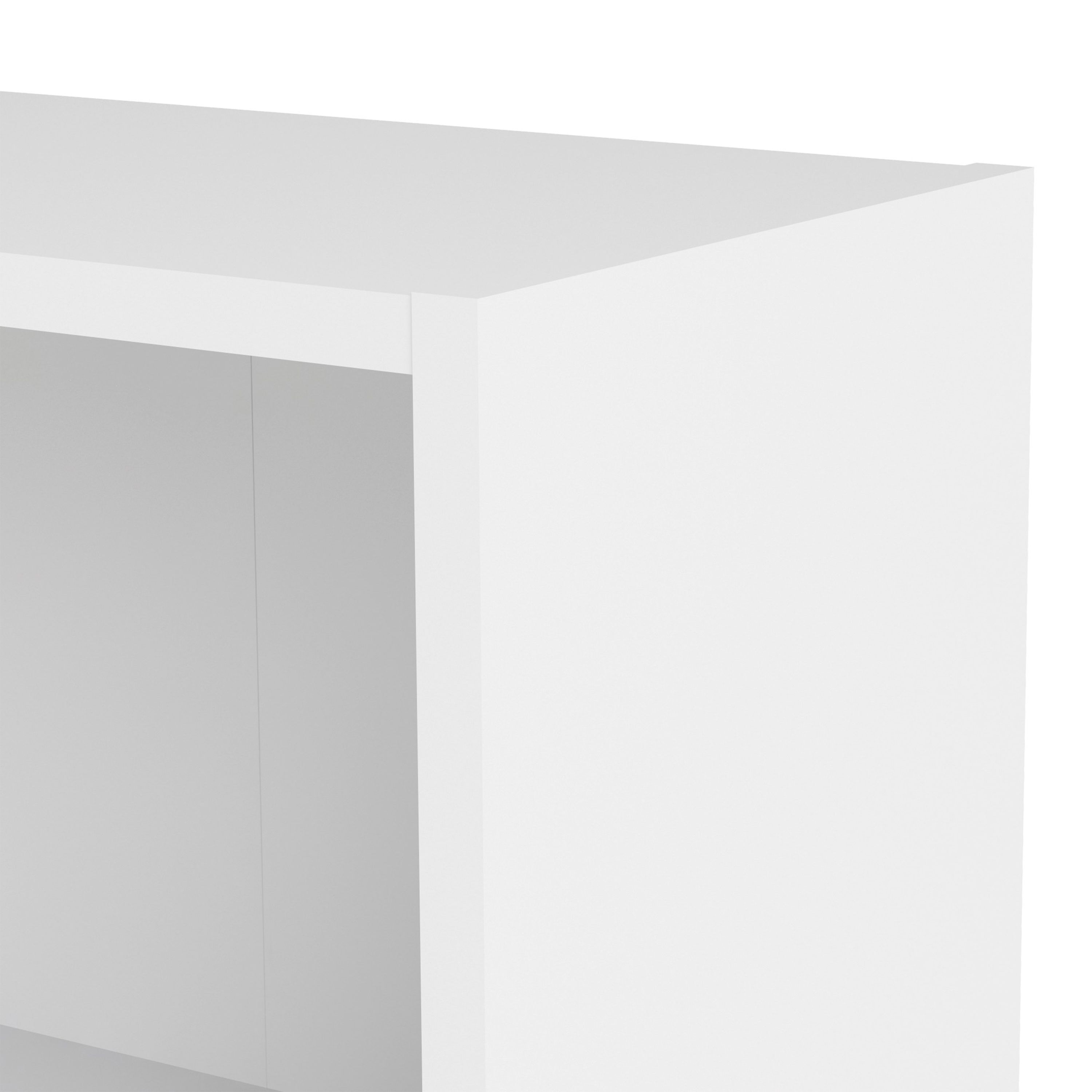 Baskon Wide Wooden Bookcase With 3 Shelves In White