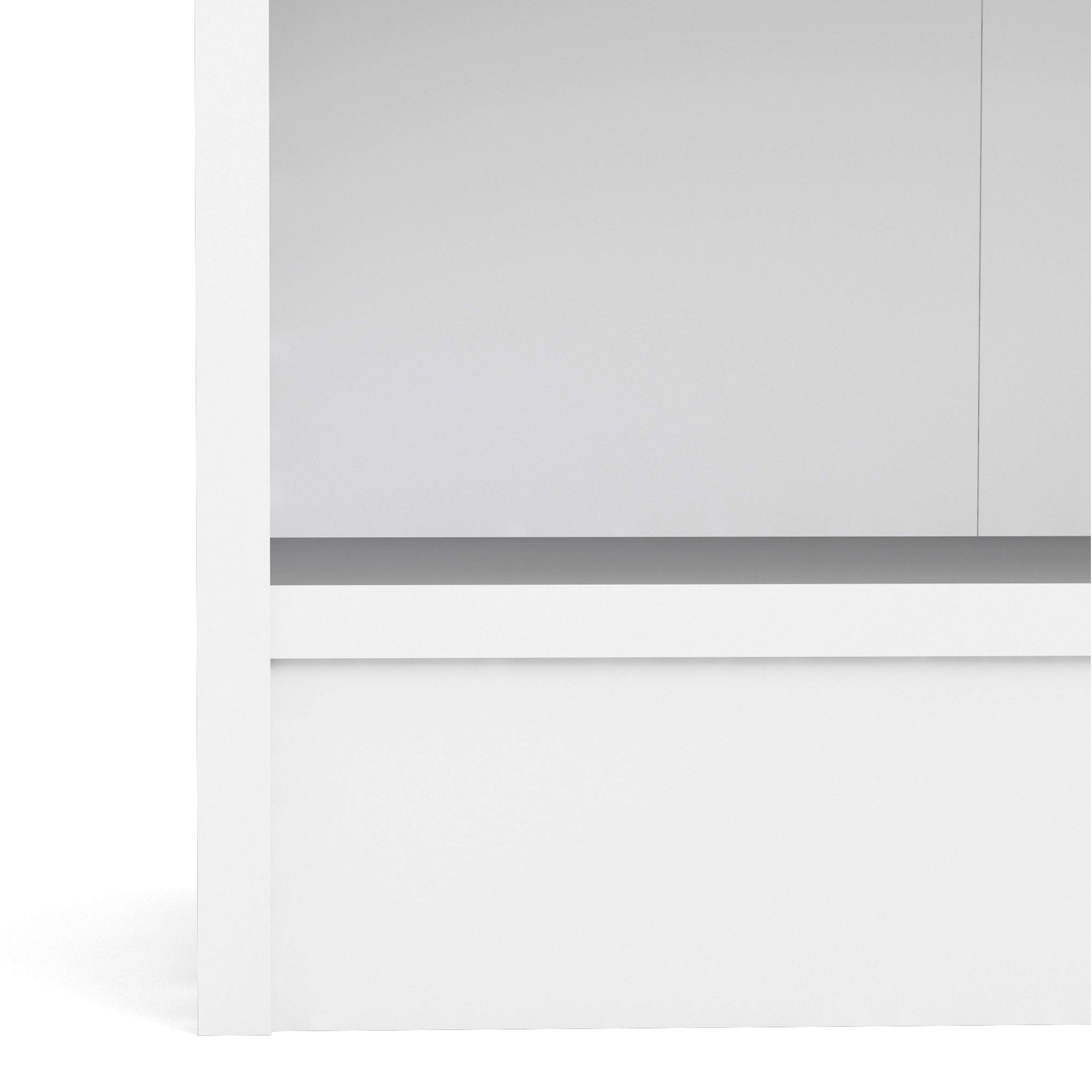 Baskon Wide Wooden Bookcase With 3 Shelves In White